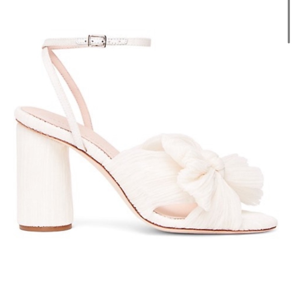 Loeffler Randall Camellia knotted sandals size 6.5 in pearl. Worn once-like new!